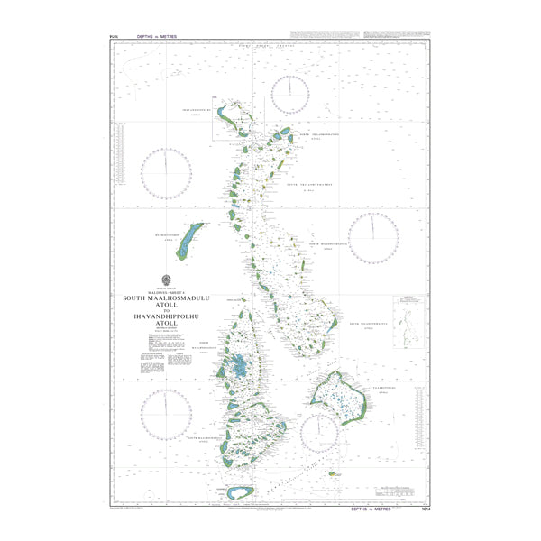 Indian Ocean, Maldives-Sheet 4, Maalhosmadulu Atholhu Dhekunuburi to Ihavandhippolhu Atholhu