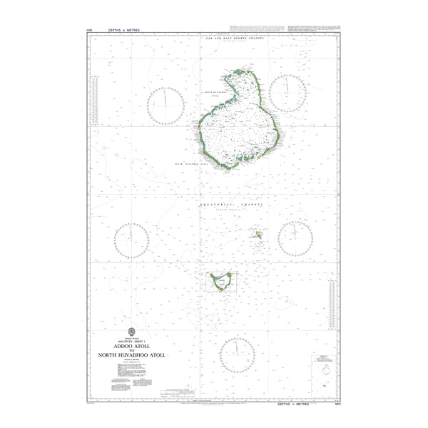 Indian Ocean, Maldives-Sheet 1, Addu Atholhu to Huvadhu Atholhu Uthuruburi