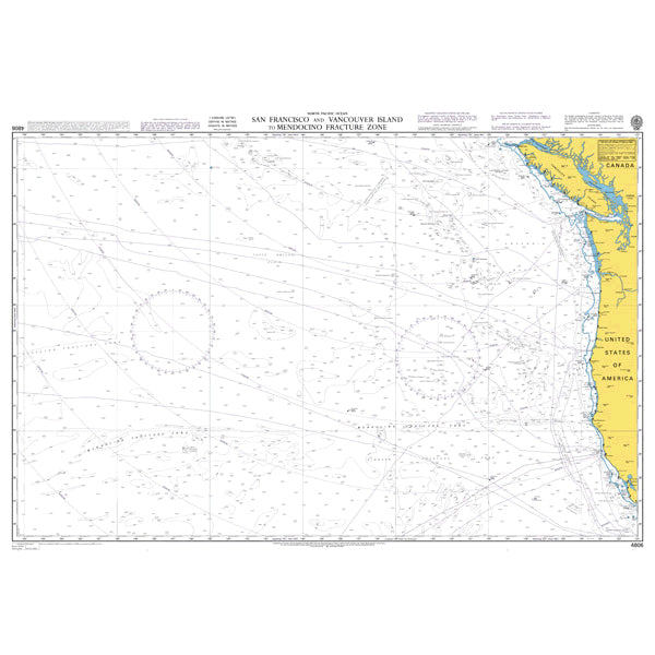 North Pacific Ocean, San Francisco and Vancouver Island to Mendocino Fracture Zone