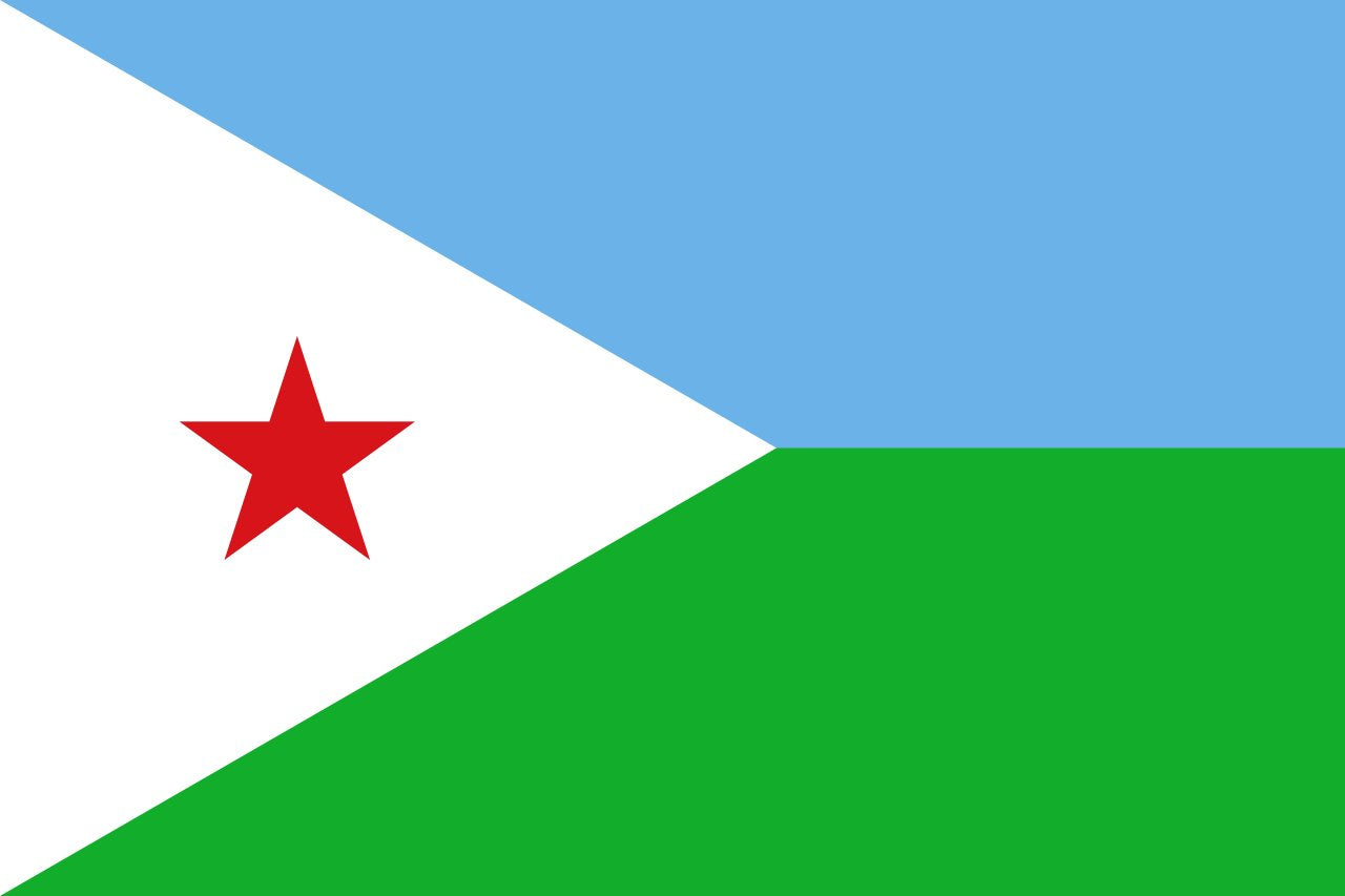 Djibouti - Printed 1 yard Flag
