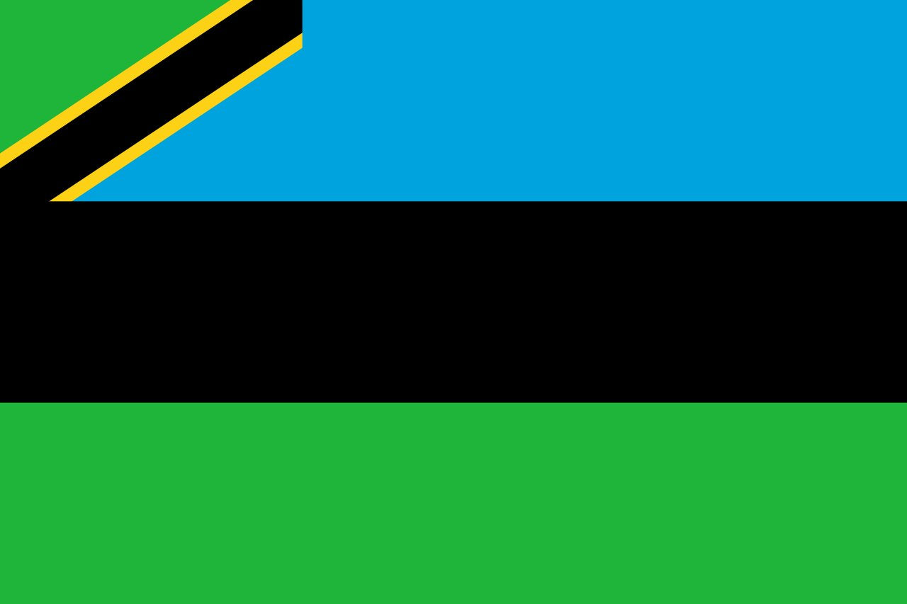 Zanzibar - Sewn 1 yard Flag