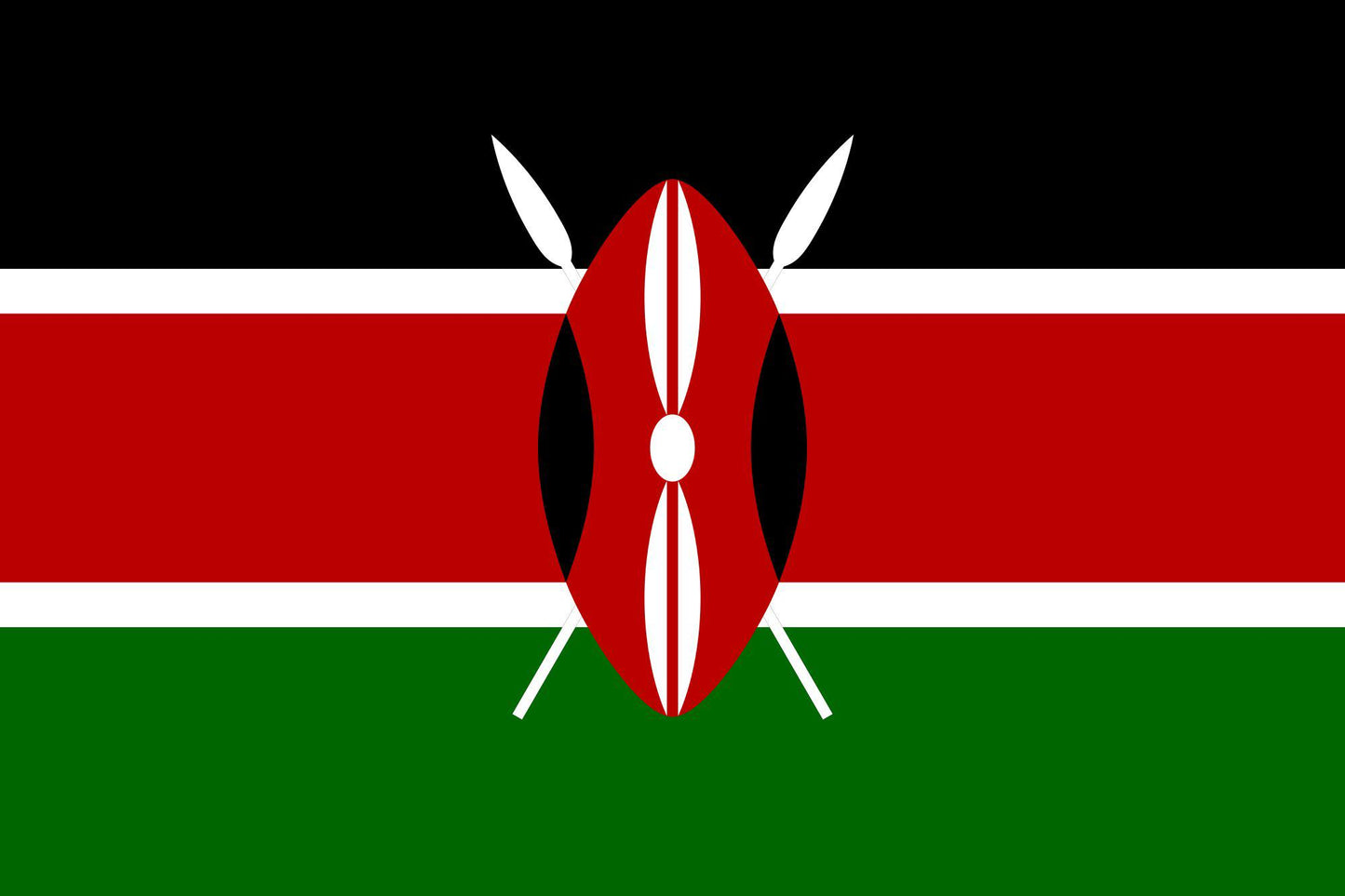 Kenya - Sewn 2.5 yard Flag