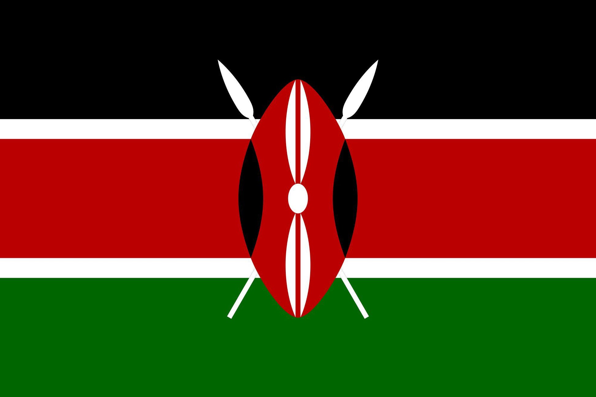 Kenya - Sewn 2.5 yard Flag
