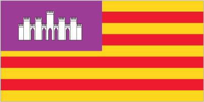 Balearic Islands - Sewn 1 yard Flag (with Inglefield Clips)