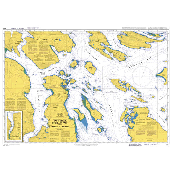 Canada - United States, British Columbia / Colombie-Britannique, Vancouver Island / Île de Vancouver, Haro Strait, Boundary Pass and / et Satellite Channel