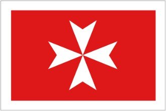 Maltese Ensign Cross - Sewn Bespoke (439cm x 220cm) Flag (fitted with rope, toggle, anti-fray netting)