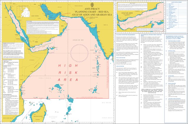 Maritime Security Chart, Red Sea, Gulf of Aden and Arabian Sea