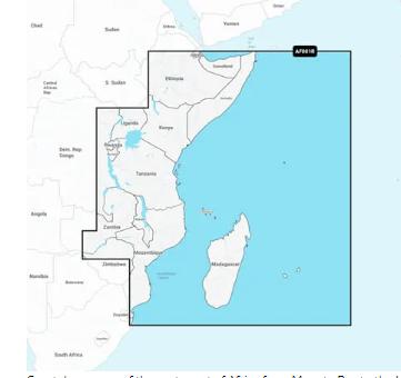 NSAF001R - Regular Garmin Navionics Plus - Africa, East