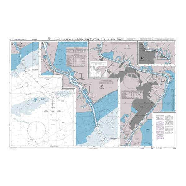 United States - Gulf of Mexico - Louisiana - Texas, Sabine Pass and Approaches to Port Arthur and Beaumont