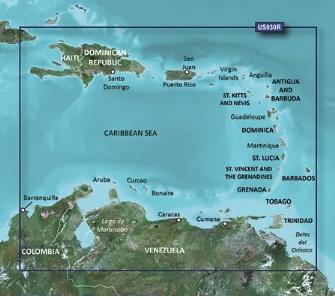 VUS030R - Regular BlueChart g3 Vision - Southeast Caribbean