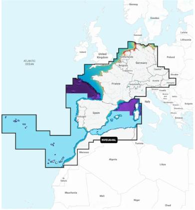 NVEU646L - Large Garmin Navionics Vision Plus - Europe, Central and West