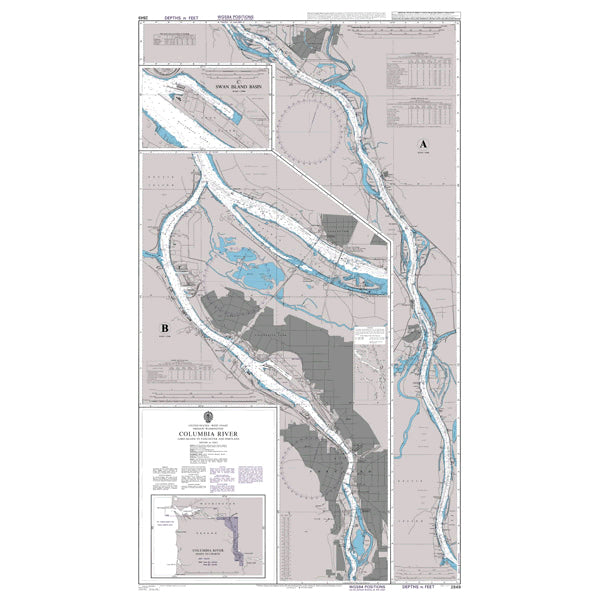 United States - West Coast, Oregon - Washington, Columbia River, Lord Island to Vancouver and Portland