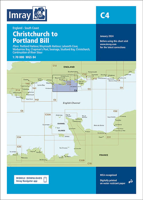 Imray c4 Christchurch to Portland bill January 2024