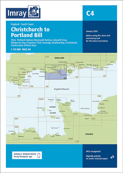 Imray c4 Christchurch to Portland bill January 2024