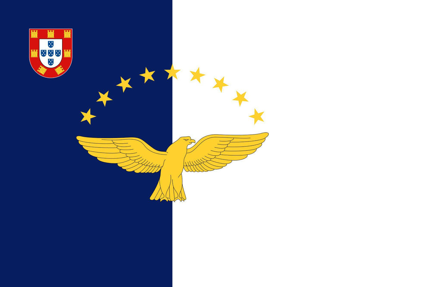 Azores - Sewn 2 yard Flag (with Inglefield Clips)
