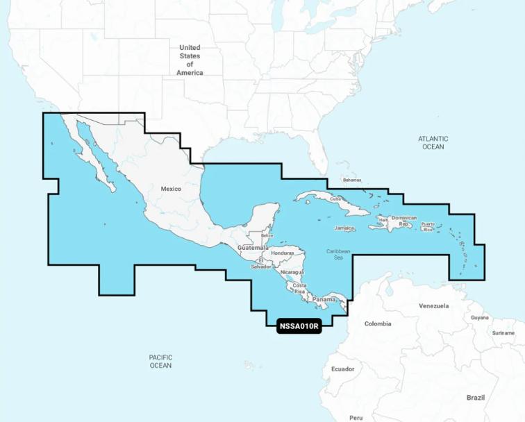 NSSA010R - Regular Garmin Navionics Plus - Central America & Caribbean