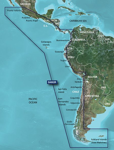 VSA002R - Regular BlueChart g3 Vision - South America, West Coast