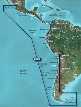 HXSA002R - Regular BlueChart g3 - South America, West Coast