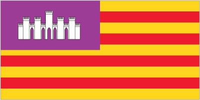 Balearic Islands - Sewn 2 yard Flag (with Inglefield Clips)