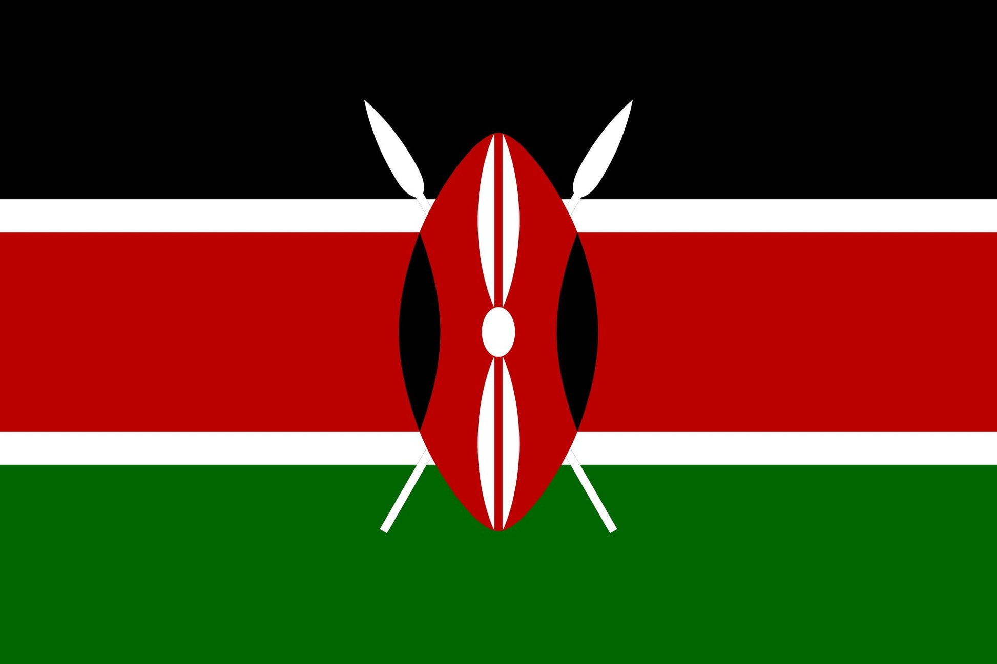 Kenya - Sewn 0.75 yard Flag