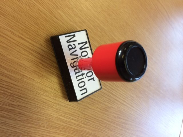 "Not For Navigation" Rubber Stamp including red ink pad