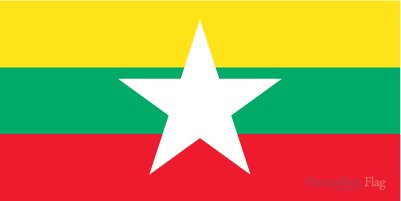 Burma - Printed 1 yard Flag